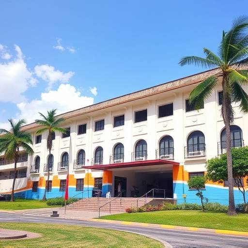 Fachada da escola de atuaäão